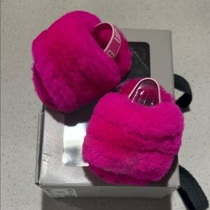 UGG Bright Pink Fuzzy Baby Booties